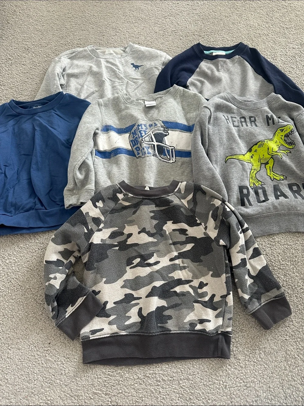 Carter's Boys Gray & Black Camo Sweatshirt Pack with Navy & Heather Mix
